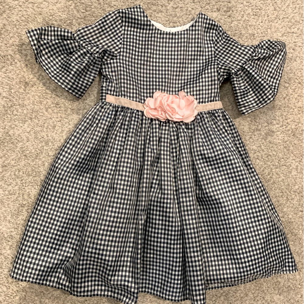 EUC Laura Ashley Satin Gingham Party Dress